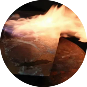 patina copper sheets Fire-burned copper
