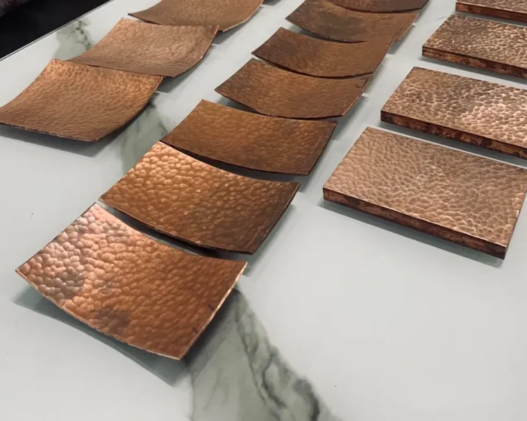 Hand-hammered texture brass plate