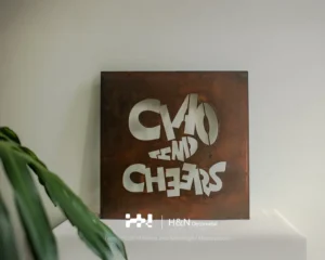 custom rusted steel metal laser cut logos