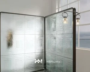 Textured Tempered Glass Room Divider