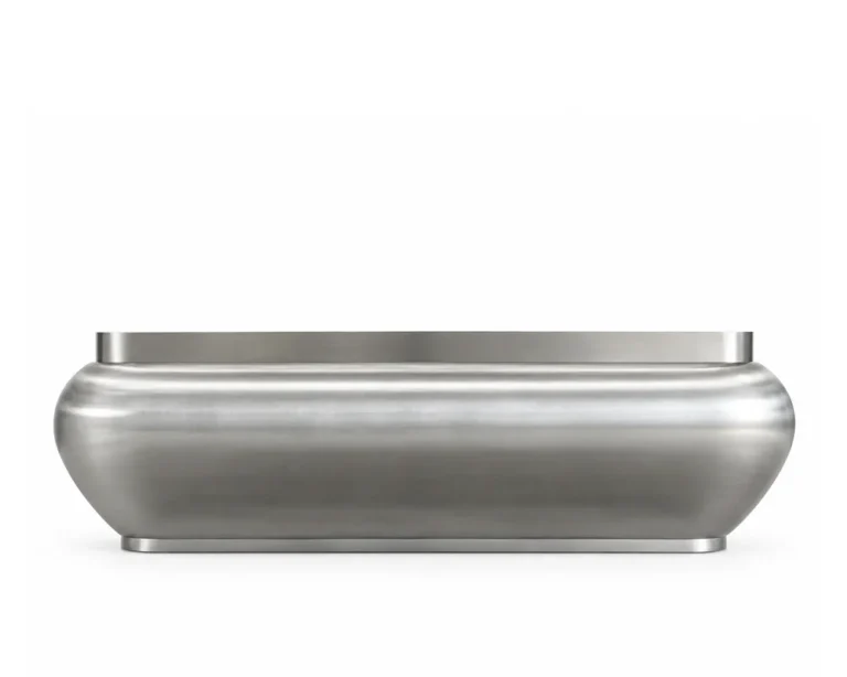 custom_curved_silver_brushed_metal_reception_desk