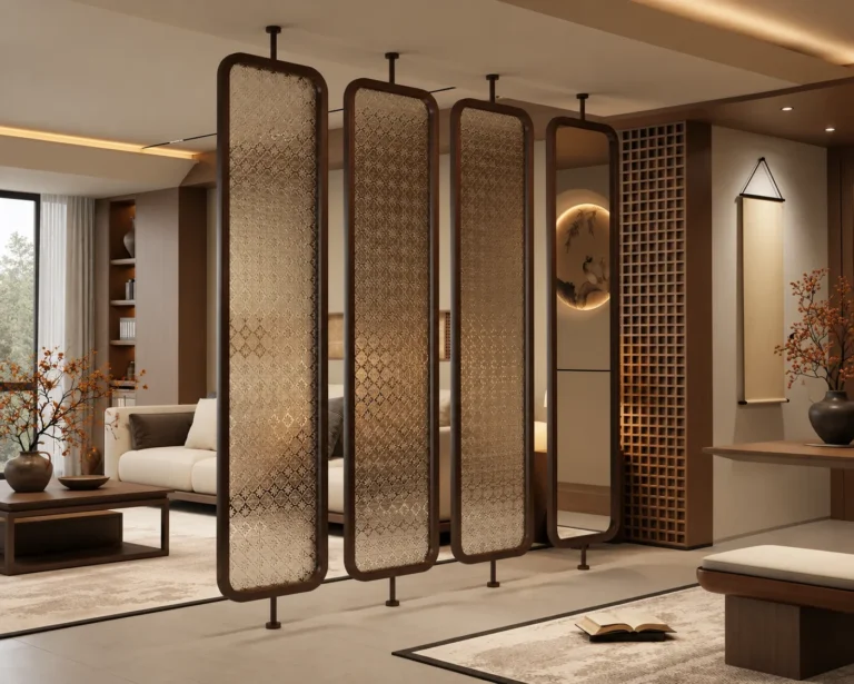 embossed_glass_partition_for_living_room